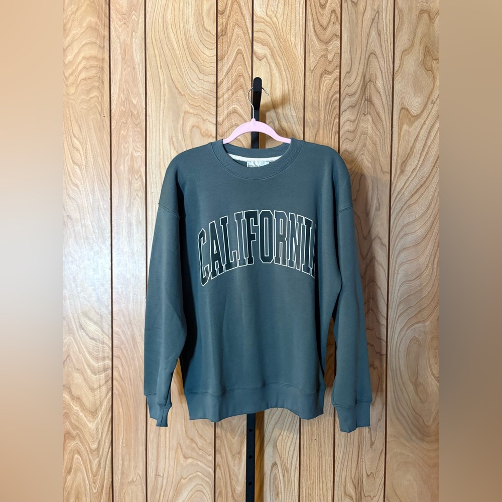 California Fleece-Lined Crewneck Sweatshirt – Ash Jade